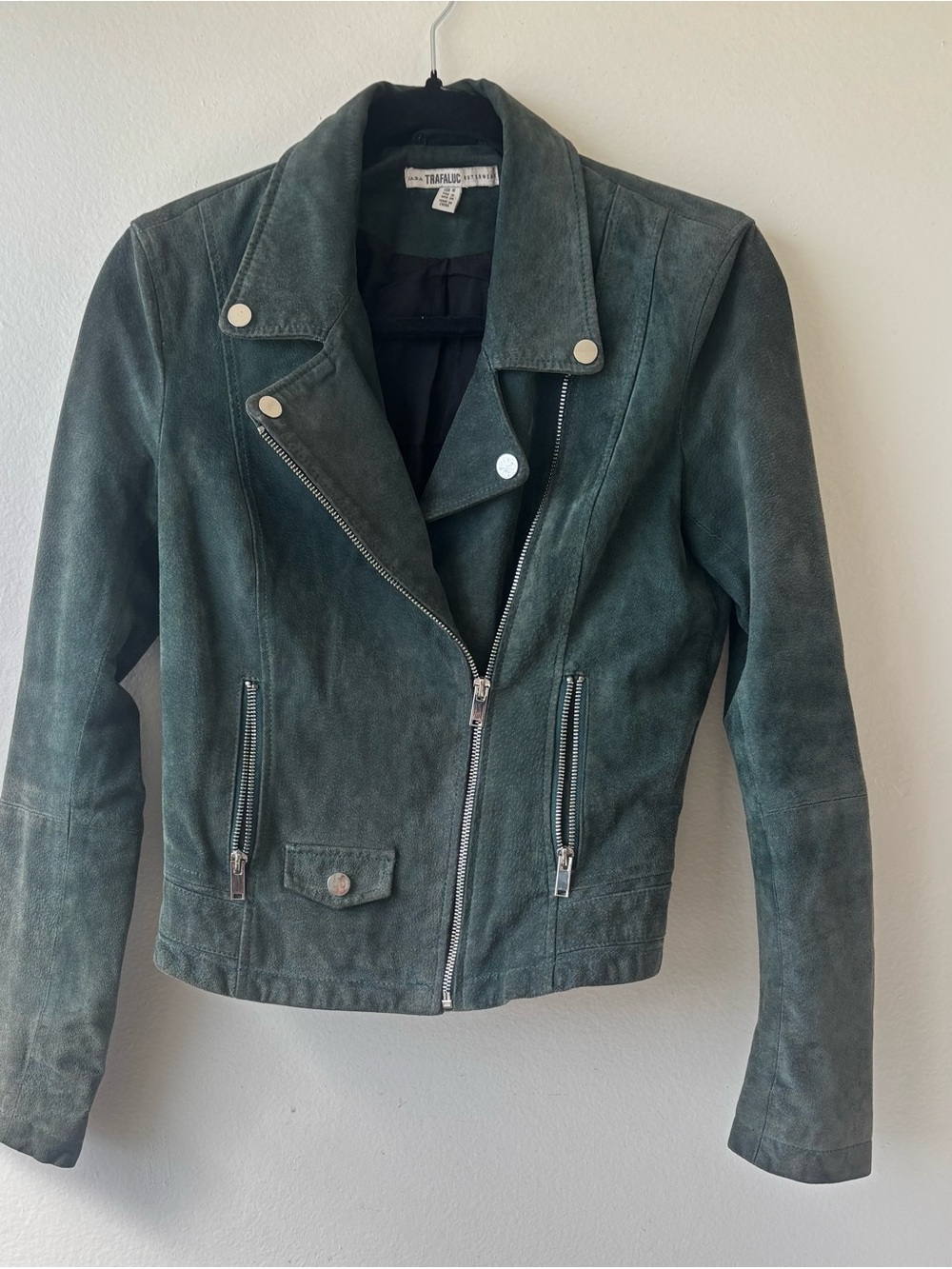 Blank NYC Green Suede Moto Jacket